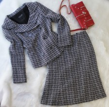 スカートスーツ ツイードダブルジャケット<br />Tweed double jacket & mermaid skirt