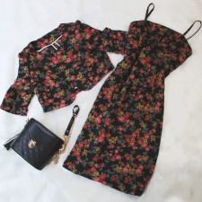 ボレロ＆キャミソールワンピース かわいい花柄<br />Camisole dress & bolero in floral print