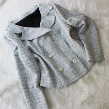 ダブルジャケット きれいなデコルテライン<br />Light gray decollete double jacket