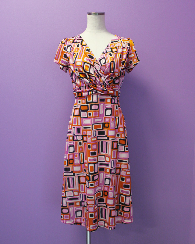 ワンピース プッチ柄<br />Crossover dress made of Parolari Emilio Pucci fabric