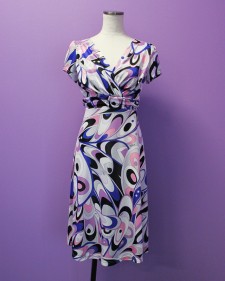 ワンピース プッチ柄<br />Crossover dress made of Parolari Emilio Pucci fabric