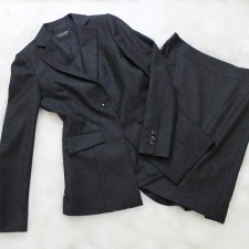 スカートスーツ 暖かい柔軟なメルトン生地<br />Soft melton skirt suit