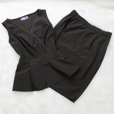 ツーピース スワロフスキー加工<br />Skirt and peplum top with swarovski rhinestones