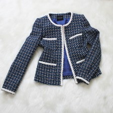 ツイードジャケット 爽やかな青<br />Cool blue tweed jacket