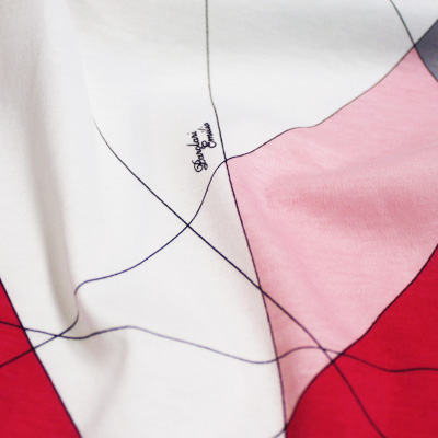 PAROLARI EMILIO PUCCI ストレッチ ホワイト×ピンク×レッド プッチ柄(4417-36) / White & Pink Stretch Cotton