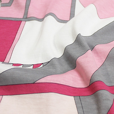 PAROLARI EMILIO PUCCI ストレッチ ピンク×ホワイト×グレー プッチ柄(4417-44) / Pink & White Stretch Cotton