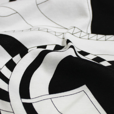 PAROLARI EMILIO PUCCI ストレッチ ホワイト×ブラック プッチ柄(4417-45) / White & Black Stretch Cotton