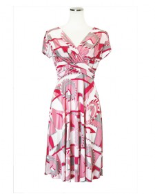 ドールワンピース PAROLARI EMILIO PUCCI生地<br />Pink crossover dress made of  PAROLARI EMILIO PUCCI fabric