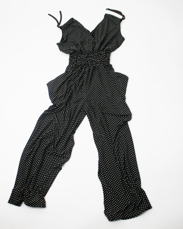 サロペット ブラック×ホワイトドット<br /> Black Polka dot Jumpsuit