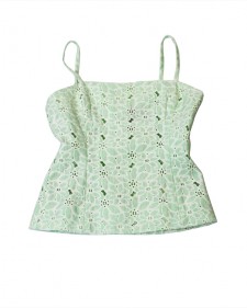 別注キャミソールワンピース フラワーグリーン<br />Custom made item: Pastel Green camisole dress