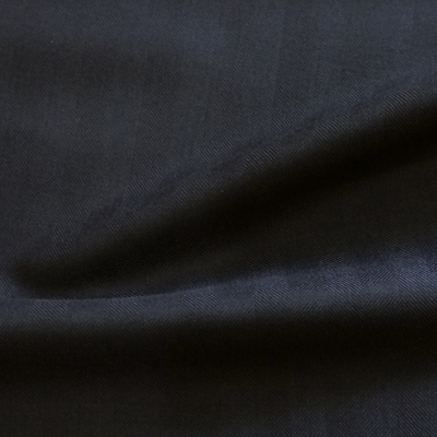 ネイビー ヘリンボーン・ストライプ / Navy Wool Herringbone Stripe (46602-1)
