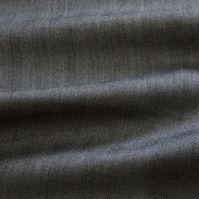 ライトグレー ヘリンボーン・ストライプ / Light Gray Wool Herringbone Stripe (46602-3)