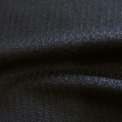 ブラック ヘリンボーン・ストライプ / Black Wool Herringbone Stripe (46603-1)