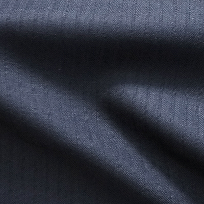 ネイビー ヘリンボーン・ストライプ  / Navy Wool Herringbone Stripe(46603-2)