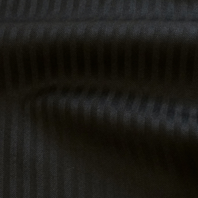 ブラック ヘリンボーン・ストライプ / Black Wool Mix Herringbone Stripe(46615-1)