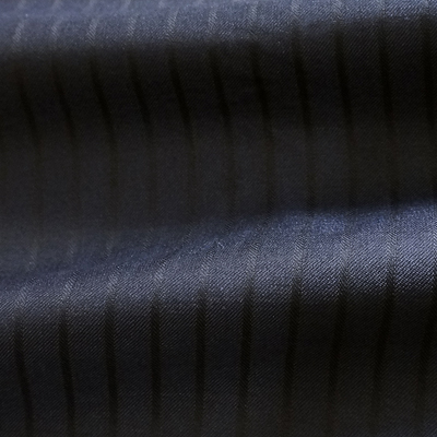 ネイビー ストライプ(ブラック)/  Navy Wool Mix Stripe (46618-1)