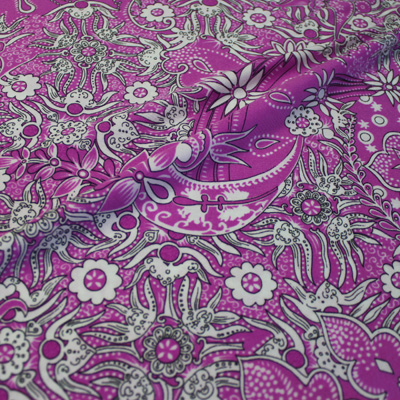 NRPHILA パープル×ホワイト フラワー柄 / Purple Stretch Nylon Floral(8310-15)