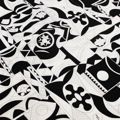 PAROLARI EMILIO PUCCI 白×黒 プッチ柄 / Cotton  White & Black (9301-22)