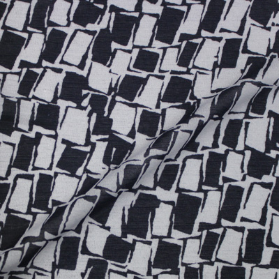 グレー×ブラック ジオメトリー柄 / Gray & Black Polyester Jersey(KKP8035-78-GY)