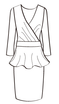 ツーピース(MC-TP-1) / Peplum Top & Pencil Skirt