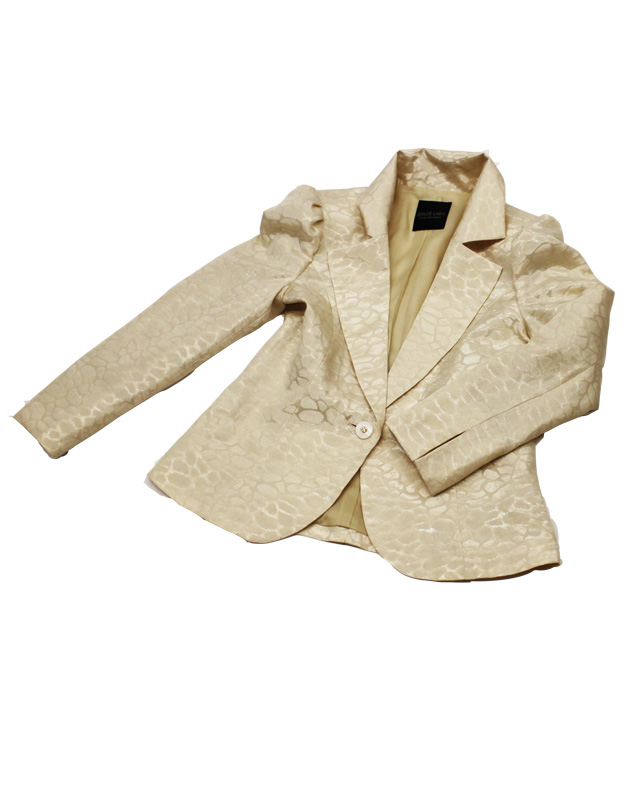 ジャケット ラメ入りジャカードベージュ<br />Beige Jacquard Jacket with Lame insert