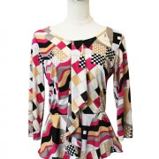 Colorful Stretch Women’s Peplum Top Colorful Stretch Women’s Peplum Top