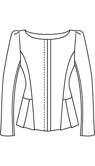 ぺプラムジャケットボートネック(RJ-20)/Boat Neck Peplum Jacket