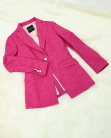 【女優大地真央さん衣装提供】セミロングジャケット<br />Beloved by Japanese celebrity fuchsia Semilong Jacket