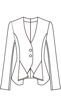 ぺプラムジャケットVカット(RJ-19)/V-Neck Peplum Jacket