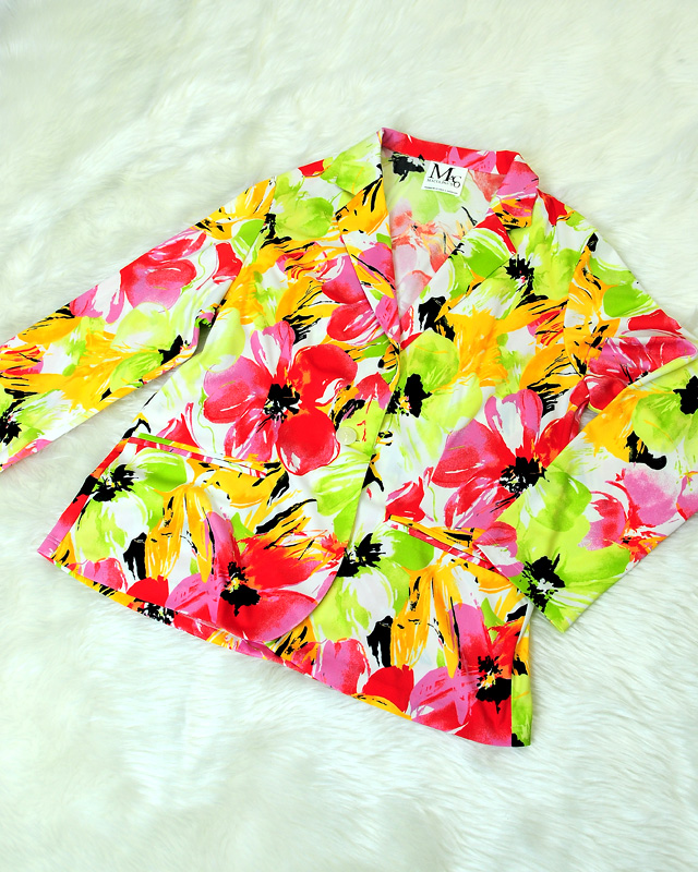 フラワープリント薄手ジャケット<br /> jacket in Floral print