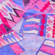 PAROLARI EMILIO PUCCIエミリオプッチ薄手サッカー生地幾何学模様ピンク×パープル/100% Cotton Seersucker, Geometric Print, Purple×Pink