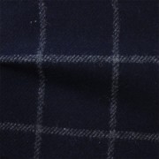 先染フラノ　チェック  ネイビー（76253-3）Navy Yarn Dyed Twill Fabric、Windowpane Check