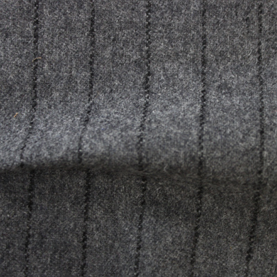 先染フラノ　ストライプ  グレー（76254-1）Gray　Stripe, Yarn Dyed Twill Fabric