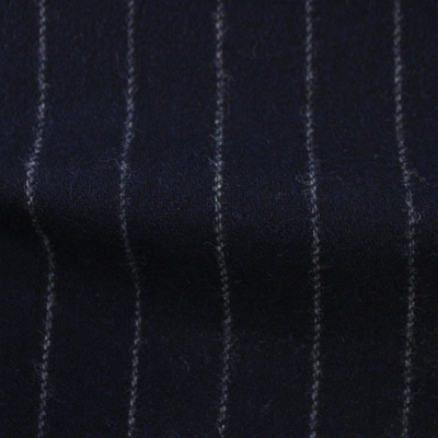先染フラノ　ストライプ  ネイビー（76254-2）Navy Stripe, Yarn Dyed Twill Fabric