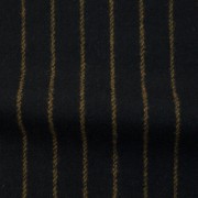 ウールストライプストレッチ　ブラック・ブラウンストライプ（76278-3）Wool Stretch Twill, Black with Brown Stripes