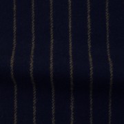 ウールストライプストレッチ　ダークネイビー・ストライプ（76278-5）Wool Stretch Twill, Dark Navy with Olive Stripes