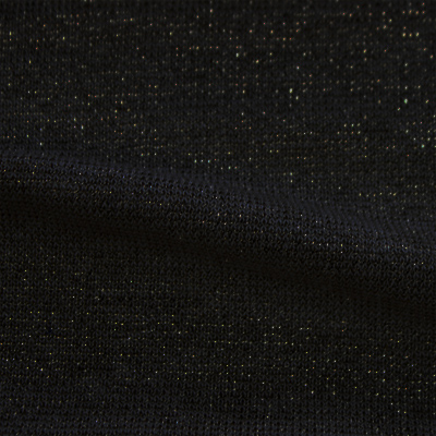 ソフトラメニット　ブラックラメ入り（KKF178－5）Black Soft, Stretchy Knit with Lame