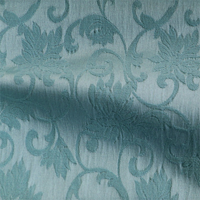 フローラル柄のストレッチ　ジャカート　ブルー(KKF7312-4917-170) Stretch Jacquard Fabric, Antique Blue Floral