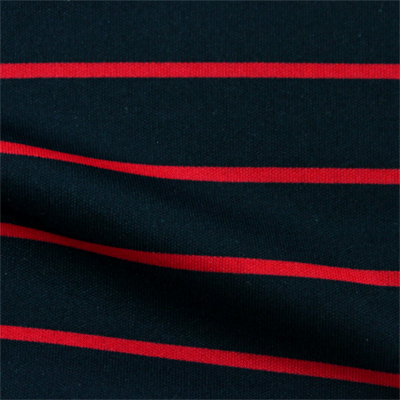 スムースストレッチニット　ブラック・レッドストライプ（KKP3399-71-16）Black＆Red Smooth Stretch Knit, Stripes