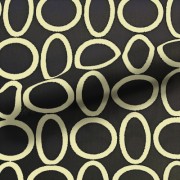 スムースストレッチニット　ブラック・ベージュリング（KKP3399-D#39D）Black＆Beige Smooth Stretch Knit, Geometric　Print