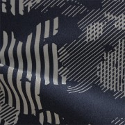 ハイテンションストレッチニット　ネイビー・グレー幾何柄(KKF5200-28-NV) High Tension Stretch Knit, Navy and Gray Geometric Print