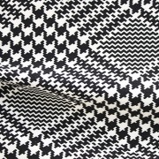 ハイテンションストレッチニット　ブラック・ホワイト千鳥格子柄(KKF5200-3-B) High Tension Stretch Knit, Black and White Houndstooth Pattern