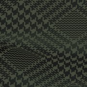 ハイテンションストレッチニット　ブラック・オリーブグリーン千鳥格子柄(KKF5200-3-GY) High Tension Stretch Knit, Black and Olivegreen Houndstooth Pattern