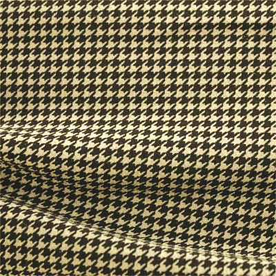 ハイテンションストレッチニット　ブラック・ベージュ千鳥格子柄(KKF5200-95-K) High Tension Stretch Knit, Black and Beige Houndstooth