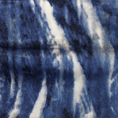 ブライトスムース 抽象柄 ブルー（KKP7272-82-B）Blue Abstract Print, Bright Smooth Stretch
