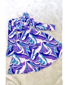 テロンとしたテクスチャーと巧みの色使い♪プッチ柄パープル長袖ワンピース<br />Colorful & Soft Textured Purple Pucci Dress