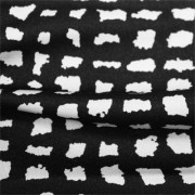 スムースストレッチニット　ブラック・ホワイト幾何柄 （KKP3397-58-18-C）Black＆White Geometric Print, Smooth Stretch Knit