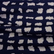 スムースストレッチニット　ネイビー・ライトグレー幾何柄 （KKP3397-58-18-N）Navy＆Light Gray Geometric Print, Smooth Stretch Knit