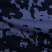スムースストレッチニット　ブラック・ブルー抽象柄 プリント （KKP3397-58-37-BL） Black＆Blue Abstract Print, Smooth Stretch Knit