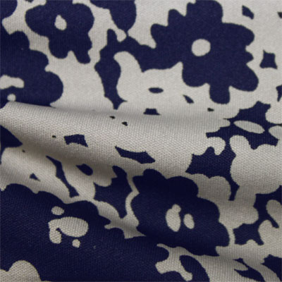 スムースストレッチニット　ネイビー・ライトグレー抽象柄 プリント （KKP3397-58-37-N）Navy＆Light Gray Abstract Print, Smooth Stretch Knit